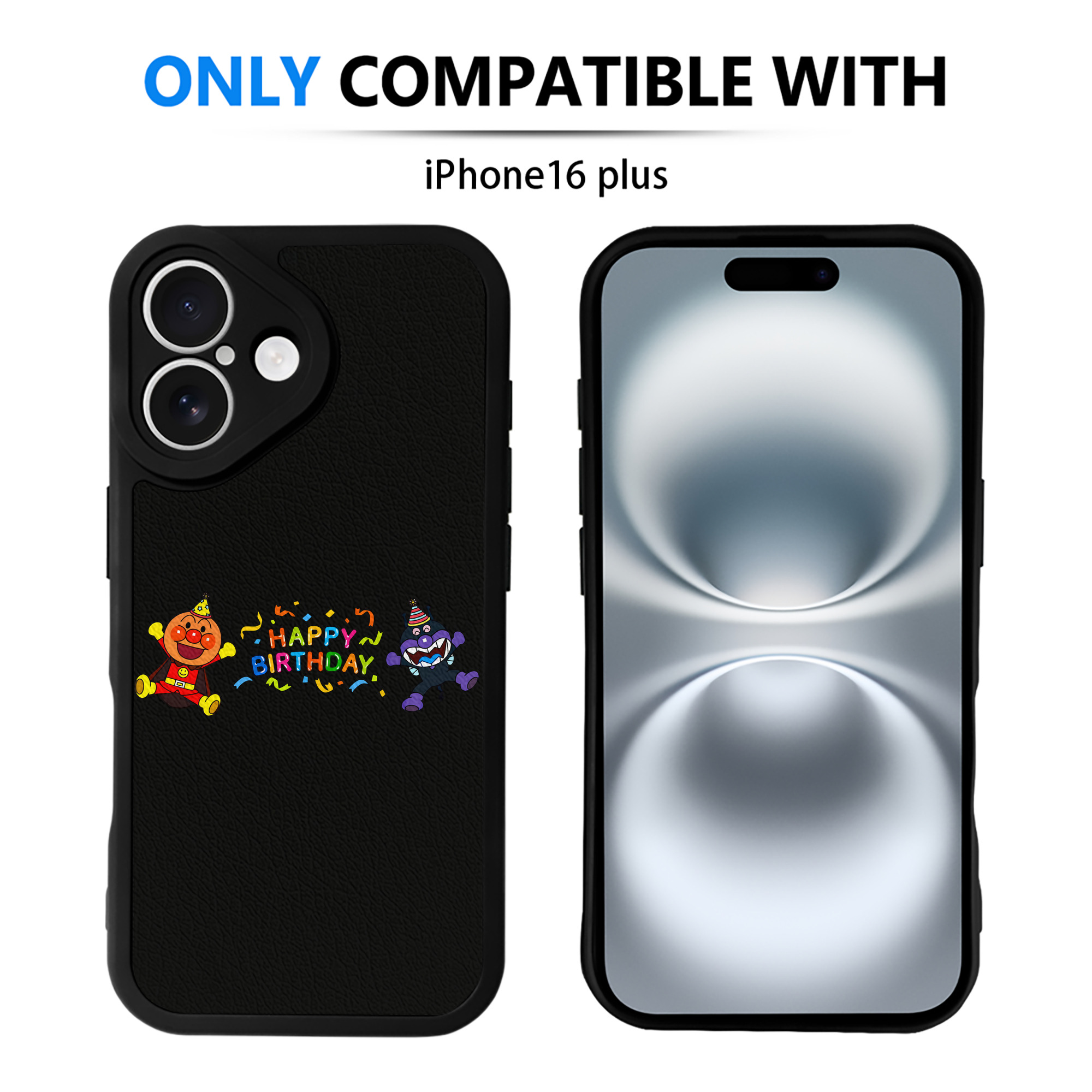 （画像用） アンパンマン Anpanman 【iPhone 16シリーズ対応】シリコンスマホケース（レザー調） 材質：シリコン